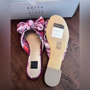 White House Black Market Pink and Black Patterned Flats